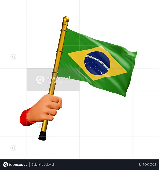 Bandera de brasil Flag 3D Icon