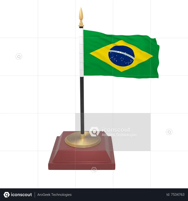 Bandera de brasil Flag 3D Icon