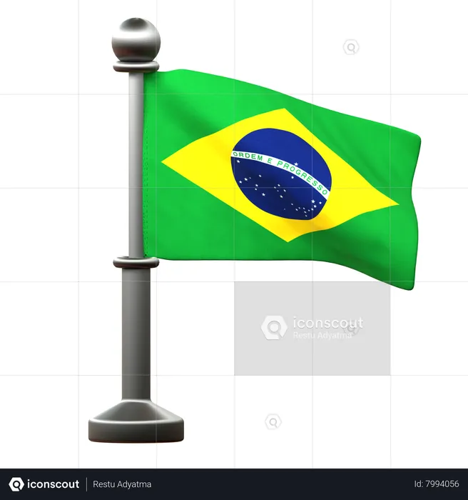 Bandera de brasil Flag 3D Icon