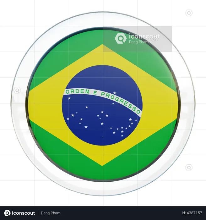 Vidrio Bandera Brasil Flag 3D Flag