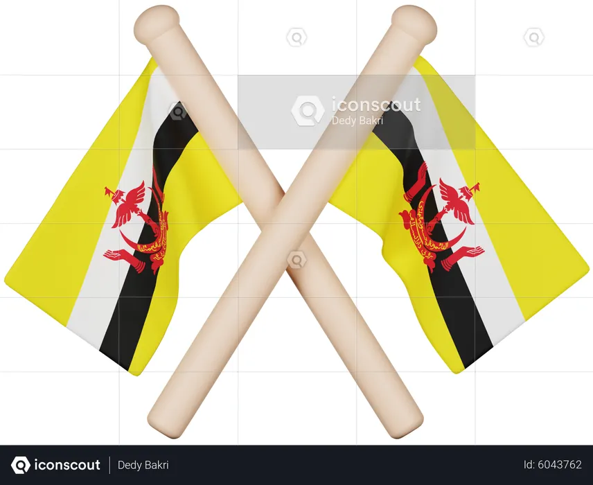 Bandera de brunei darussalam Flag 3D Icon