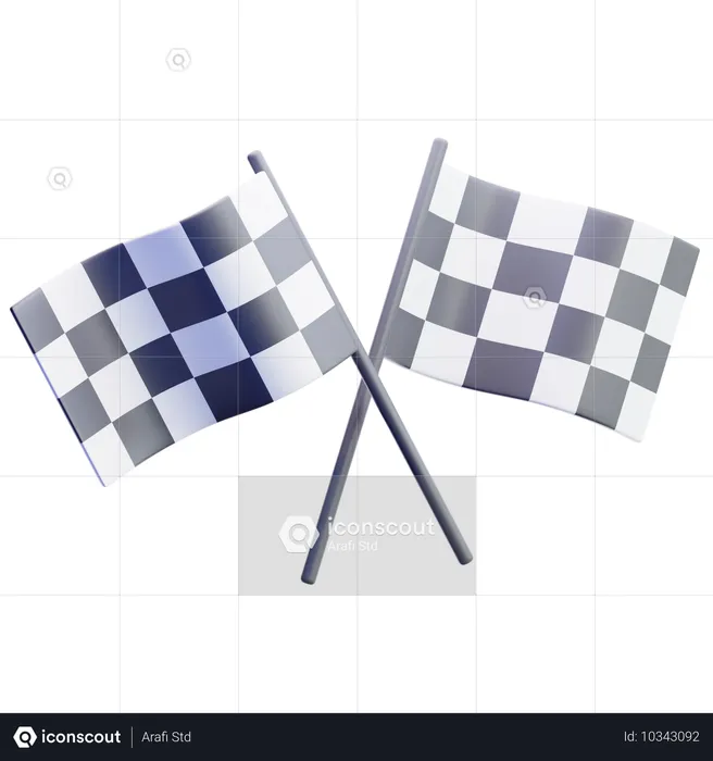 Bandera de carrera  3D Icon