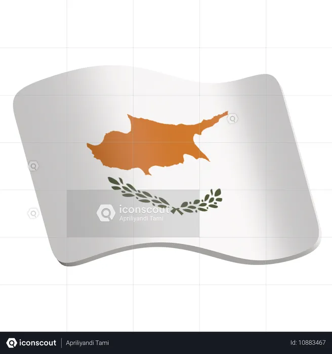 Bandera de chipre  3D Icon