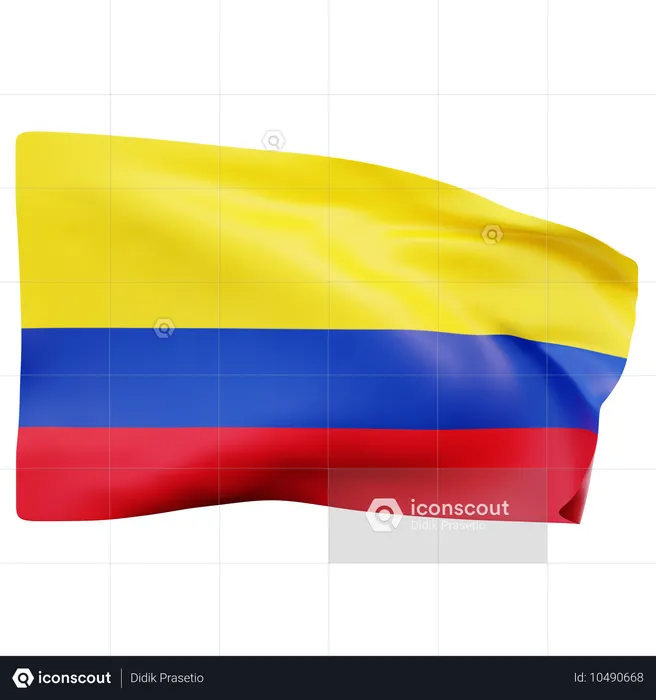 Bandera de colombia Flag 3D Icon