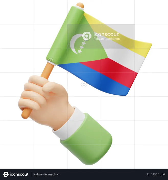 Bandera de comoras Flag 3D Icon