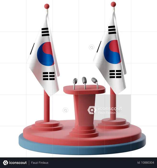 Bandera de corea del sur  3D Icon