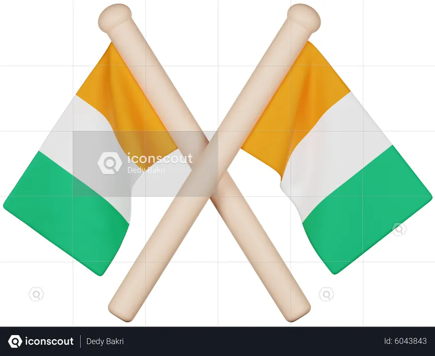 Bandera de costa de marfil Flag 3D Icon