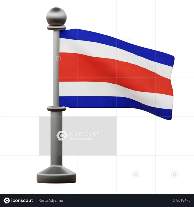 Bandera de costa rica Flag 3D Icon