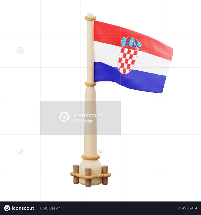 Bandera de croacia  3D Icon