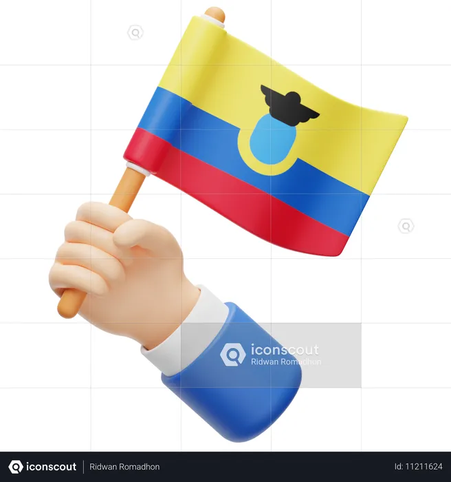 Bandera de ecuador Flag 3D Icon