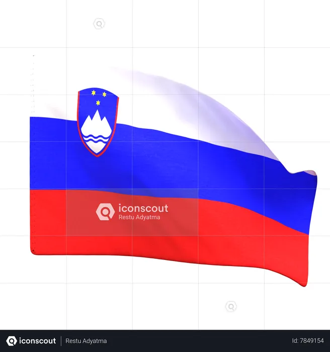 Bandera de eslovenia Flag 3D Icon