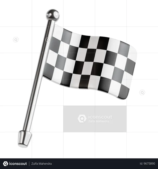 Bandera de finalización  3D Icon