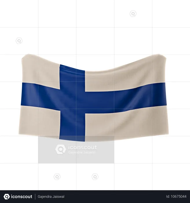 Bandera de finlandia Flag 3D Icon