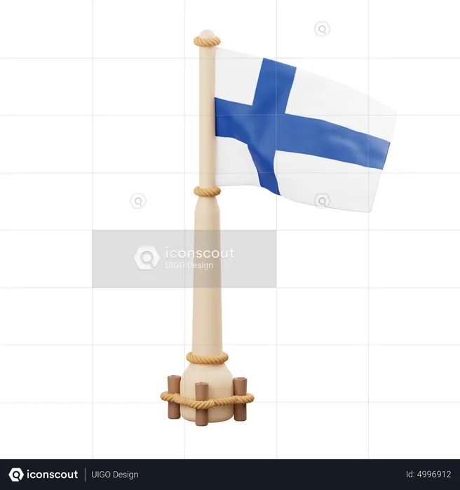 Bandera de finlandia  3D Icon