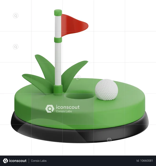 Bandera de golf  3D Icon