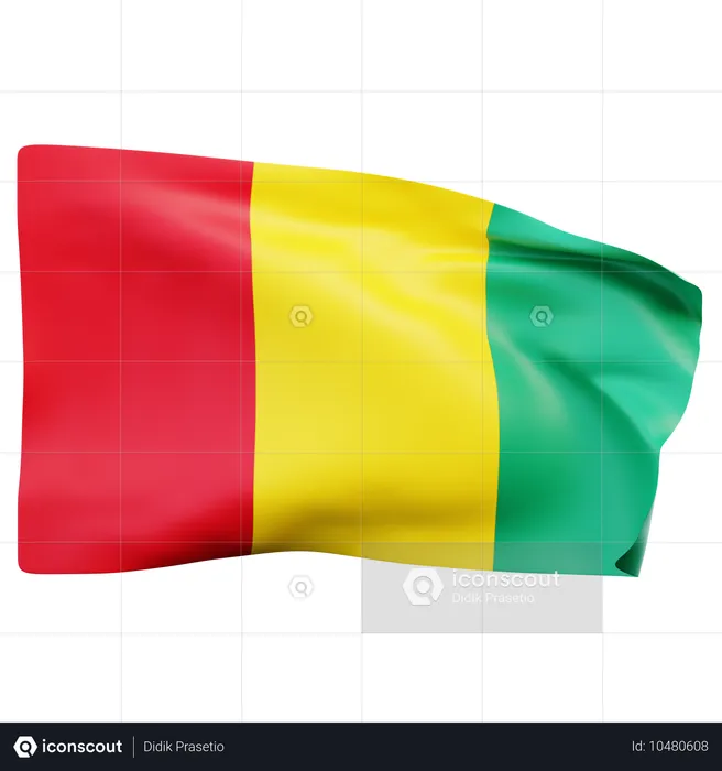 Bandera de guinea Flag 3D Icon