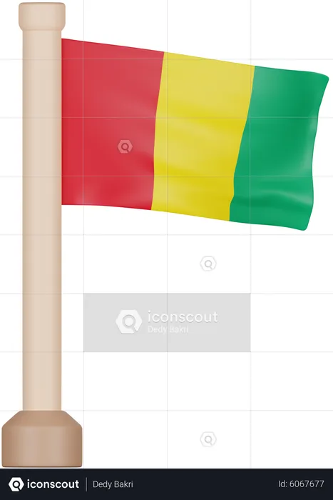 Bandera de guinea Flag 3D Icon