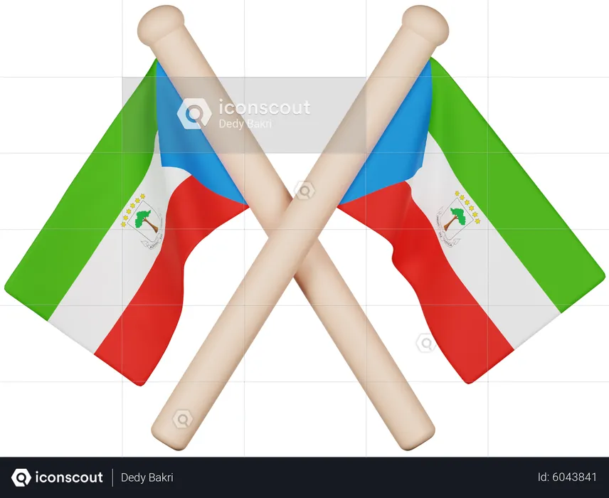 Bandera de guinea ecuatorial Flag 3D Icon