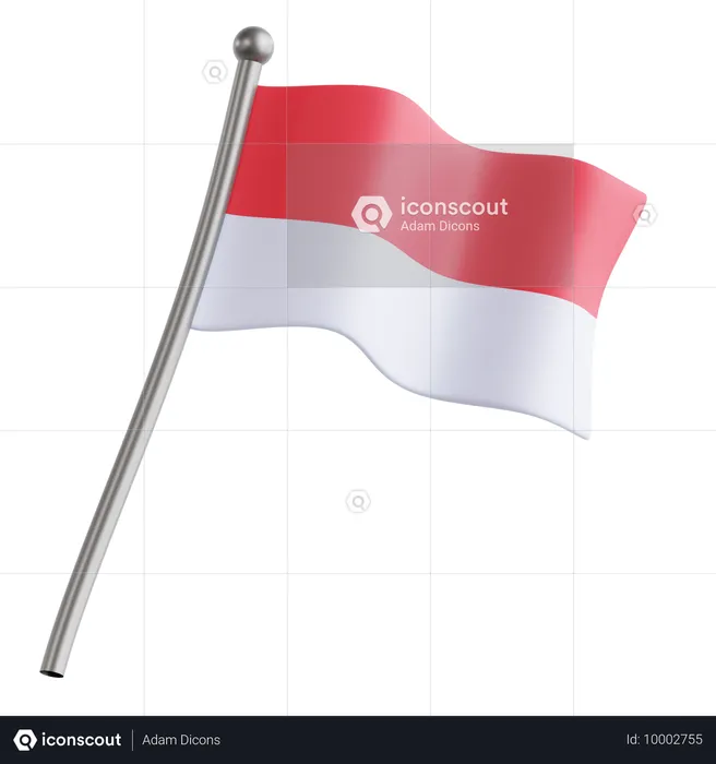 Bandera de indonesia  3D Icon