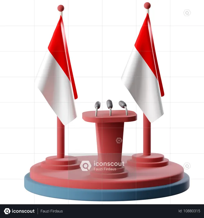 Bandera de indonesia  3D Icon