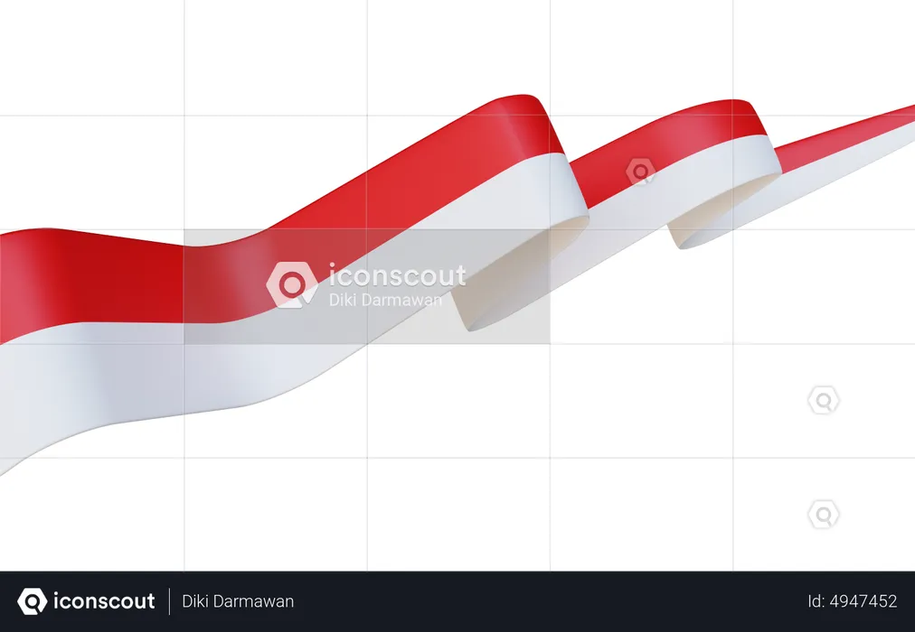 Bandera de indonesia  3D Icon