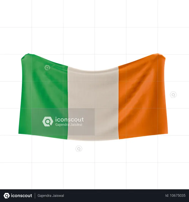 Bandera de irlanda Flag 3D Icon