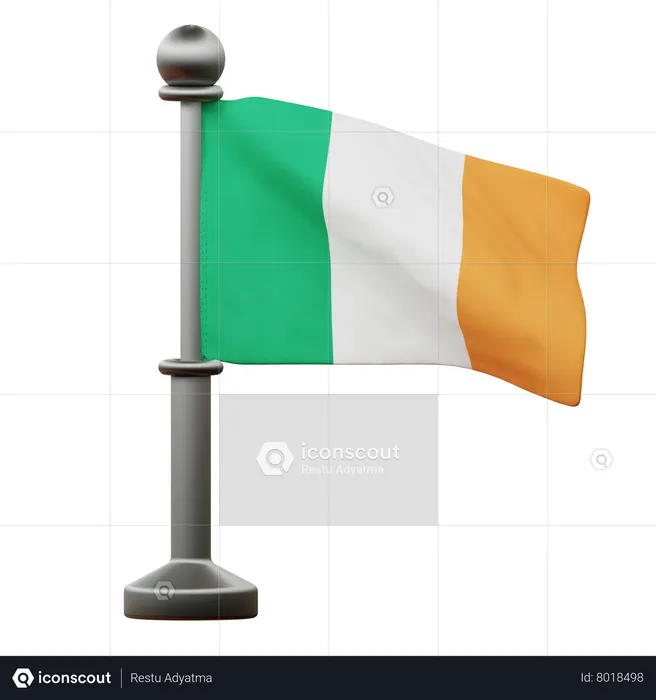 Bandera de irlanda Flag 3D Icon