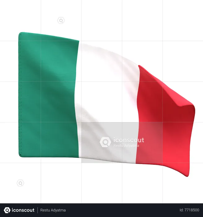 Bandera de italia Flag 3D Icon