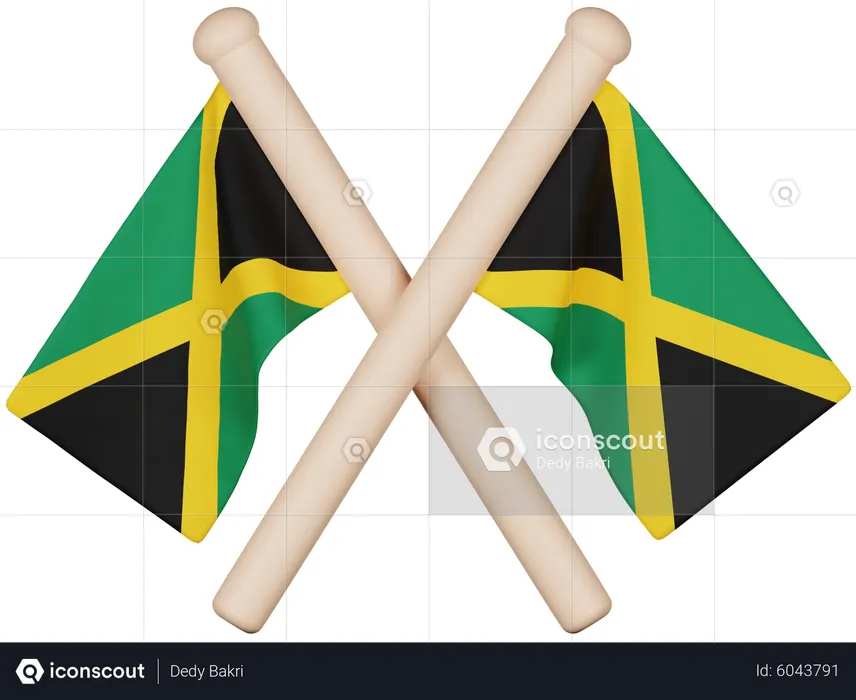 Bandera de jamaica Flag 3D Icon