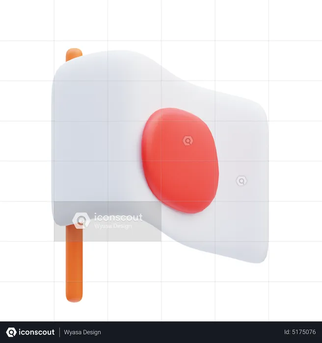 Bandera de japón  3D Icon