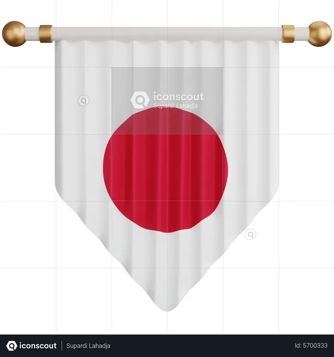 Bandera de japón Flag 3D Icon