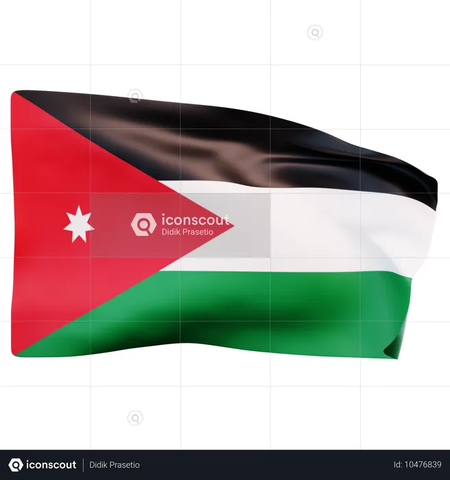 Bandera de jordania Flag 3D Icon