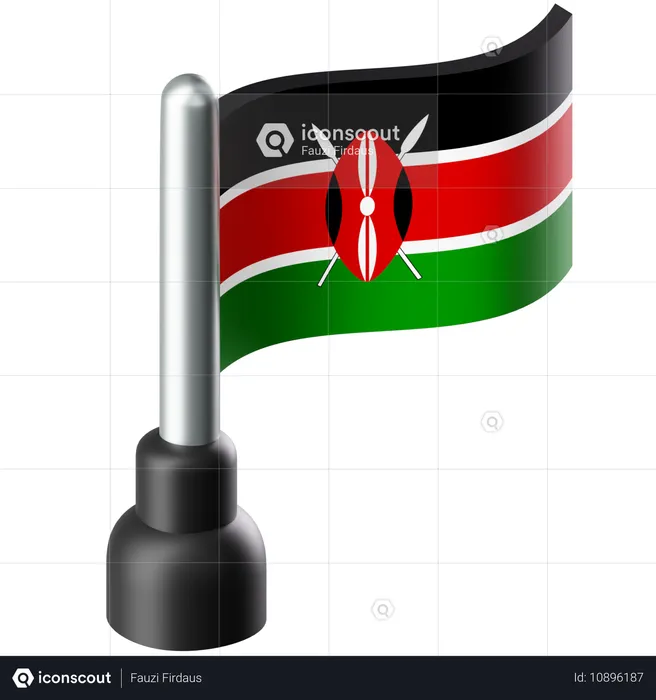 Bandera de kenia Flag 3D Icon