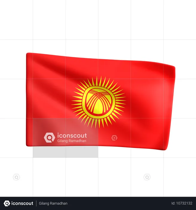 Bandera de kirguistán Flag 3D Icon