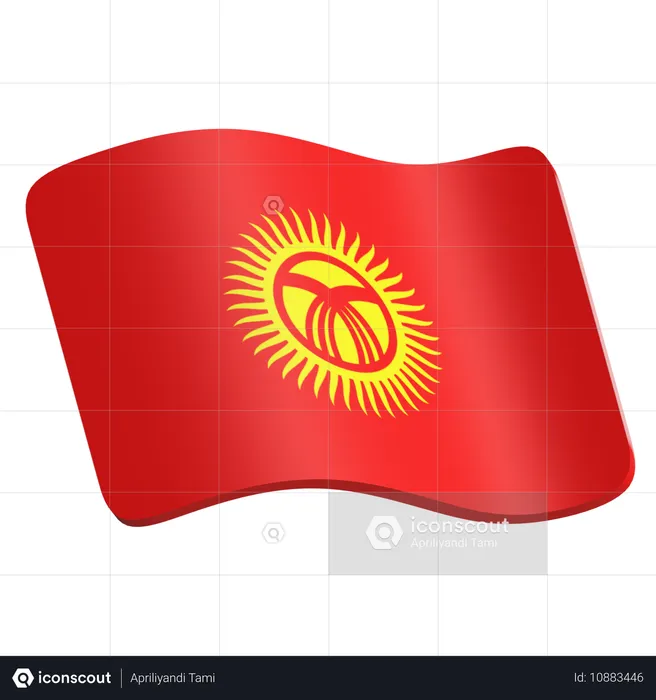 Bandera de kirguistán  3D Icon