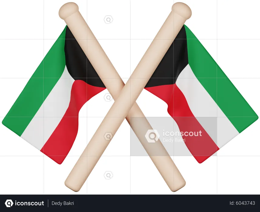 Bandera de kuwait Flag 3D Icon