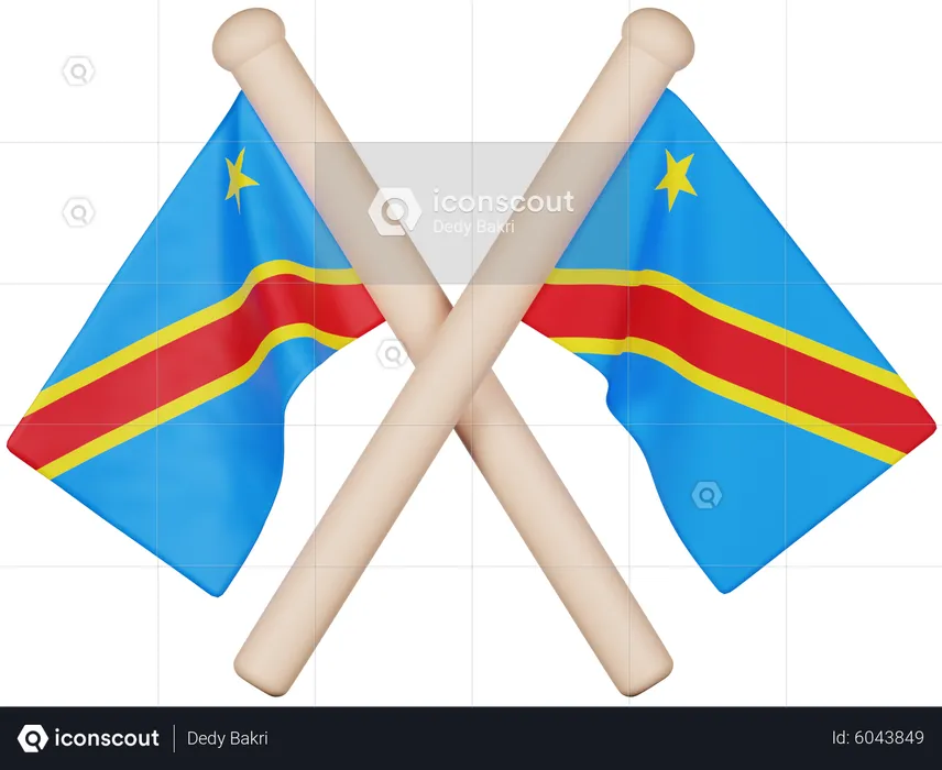 Bandera de la república democrática del congo Flag 3D Icon