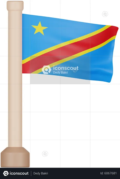 Bandera de la república democrática del congo Flag 3D Icon