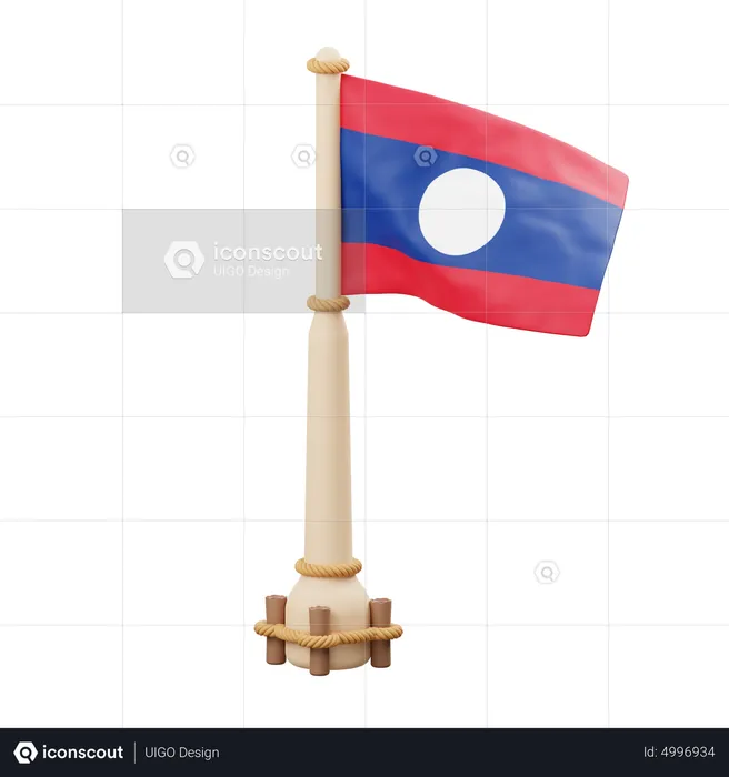 Bandera de laos  3D Icon