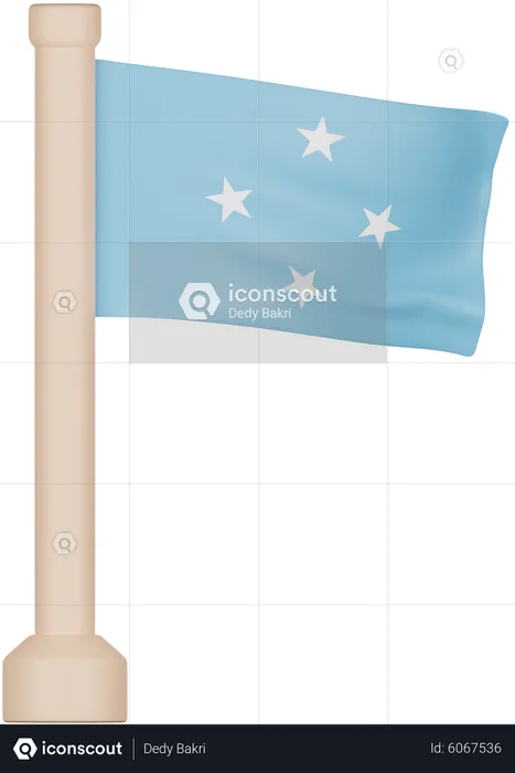 Bandera de los estados federados de micronesia Flag 3D Icon