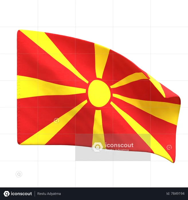 Bandera de macedonia Flag 3D Icon