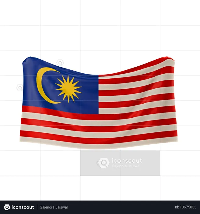 Bandera de malasia Flag 3D Icon