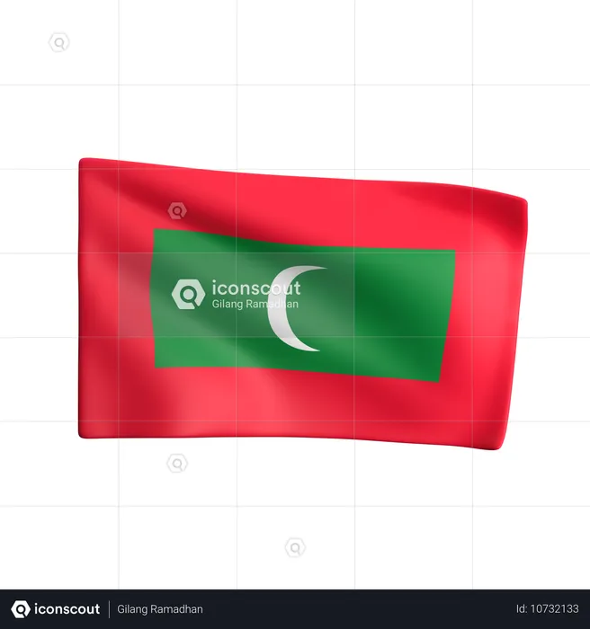 Bandera de maldivas Flag 3D Icon