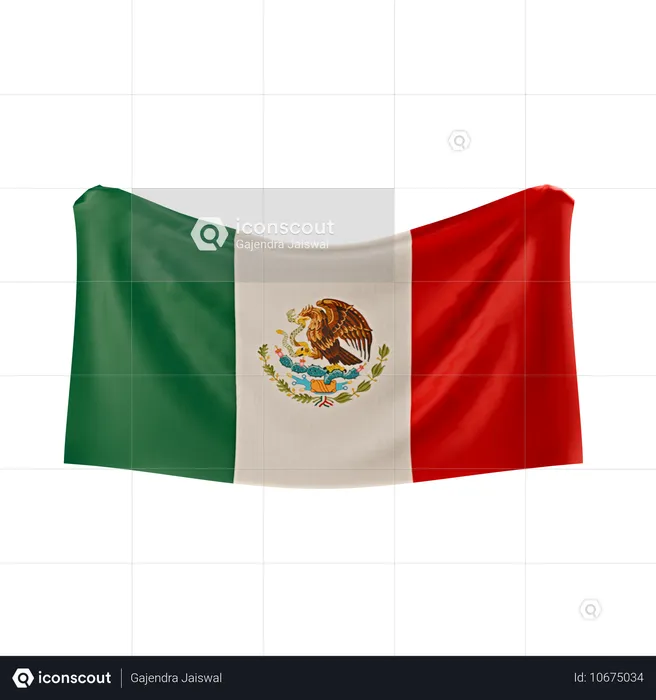 Bandera de mexico Flag 3D Icon