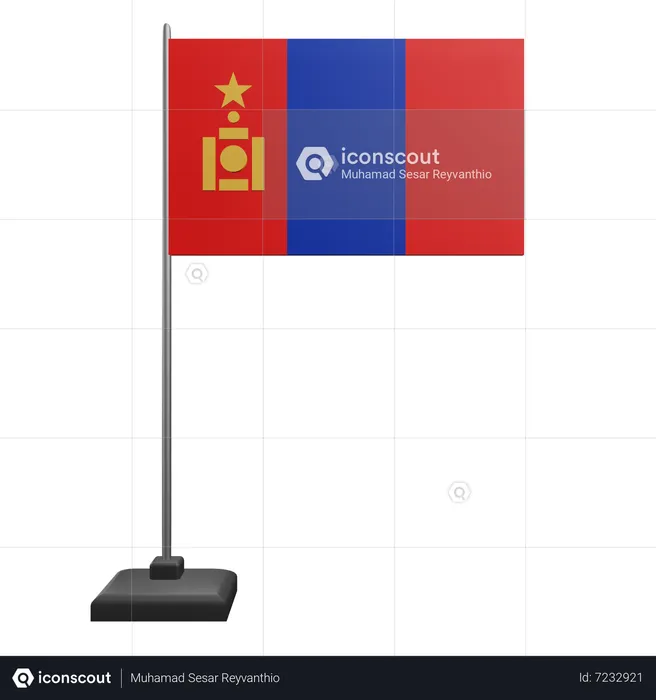 Bandera de mongolia  3D Icon