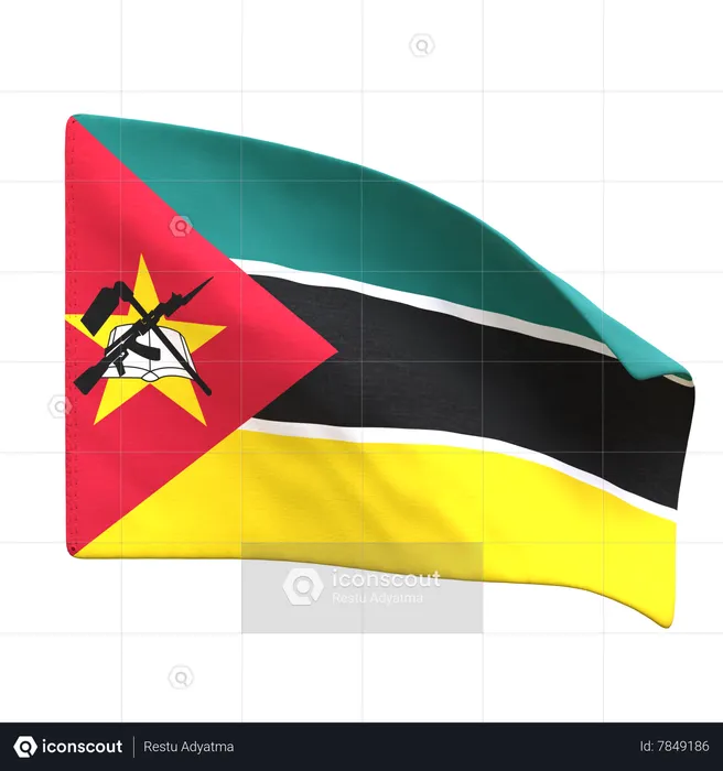 Bandera de mozambique Flag 3D Icon