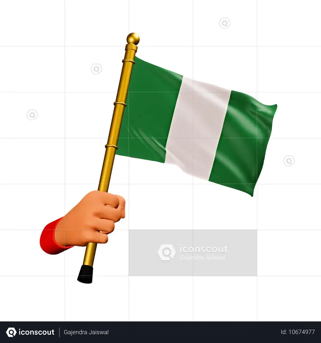 Bandera de nigeria Flag 3D Icon