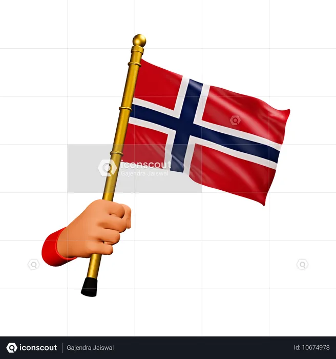 Bandera de noruega Flag 3D Icon