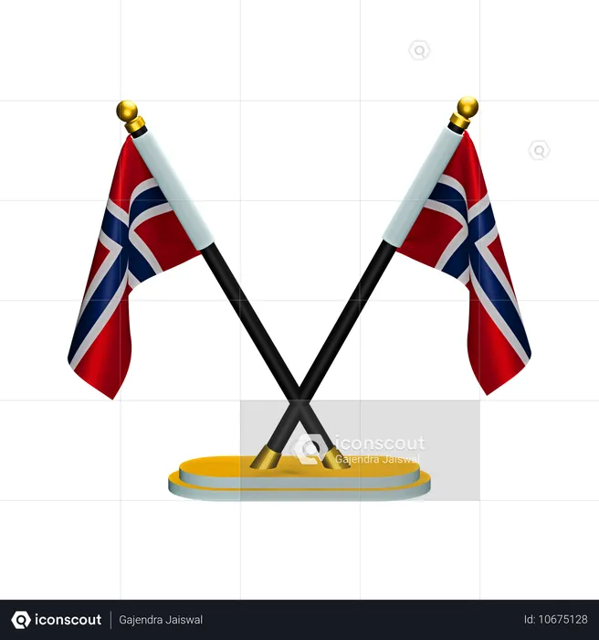 Bandera de noruega Flag 3D Icon