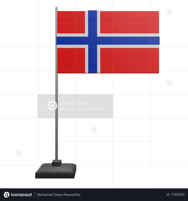 Bandera de noruega Flag 3D Icon